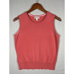 Y2K Barbiecore Preppy Pink Sweater Vest Cotton Knit Cherokee M Valentine's